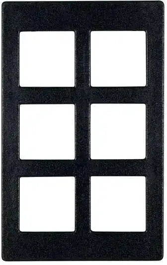 Bugambilia - Classic 21.69" x 13.25" Black Resin Coated Single Tile with Six Square Openings Fits For IS012 & IS022 - T0B19