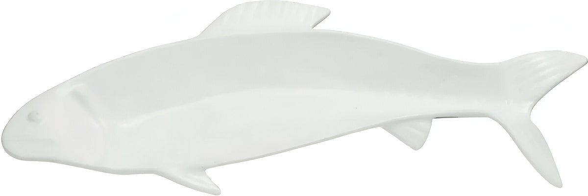 Bugambilia - Classic 23.67 Oz X-Large White Fish Platter With Elegantly Textured - PHT06WW