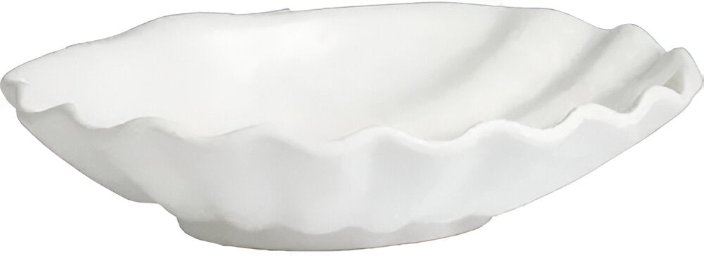 Bugambilia - Classic 25.3 Oz Medium White Shell Shell Plate With Elegantly Textured - SC173WW