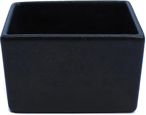 Bugambilia - Classic 25.36 Oz Black Square Straight Sided Salad Bowl With Elegantly Textured - COMP01BB