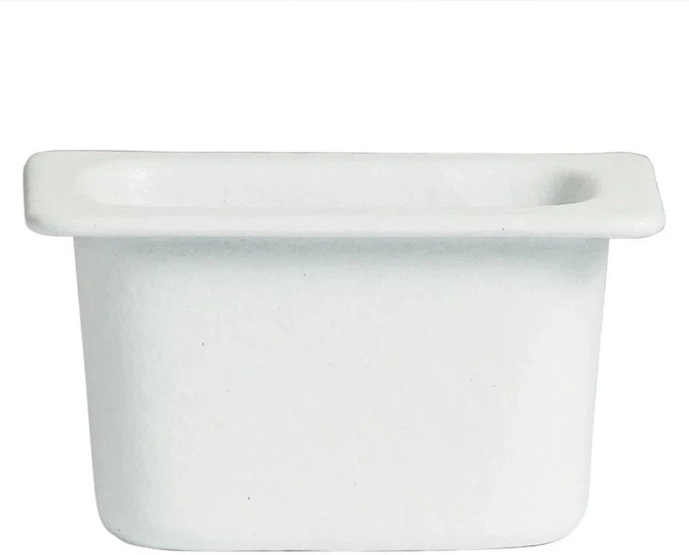 Bugambilia - Classic 25.4 Oz White Rectangular Ninth Size Deep Food Pan With Elegantly Textured - IH1/9DWW