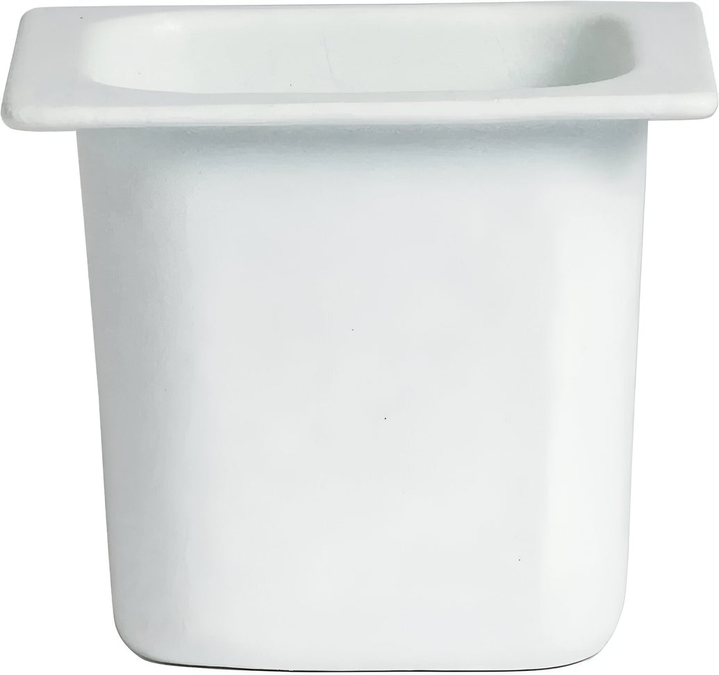 Bugambilia - Classic 2.1 Qt White Rectangular Sixth Size Deep Food Pan With Elegantly Textured - IH1/6DDWW