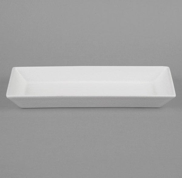 Bugambilia - Classic 33.8 Oz Small White Rectangular Platter With Elegantly Textured - BUD12WW