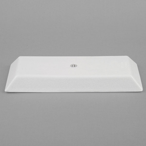 Bugambilia - Classic 33.8 Oz Small White Rectangular Platter With Elegantly Textured - BUD12WW