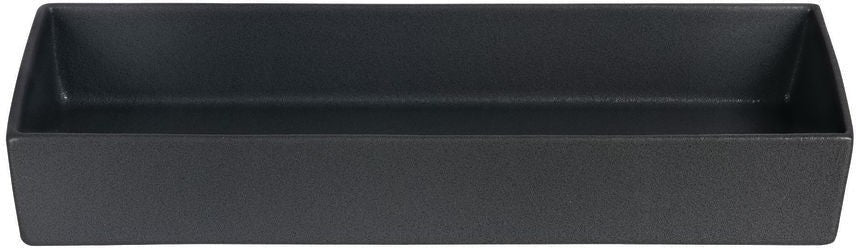 Bugambilia - Classic 38.72 Oz Black Rectangular Straight Sided Salad Bowl With Elegantly Textured - COMP43BB