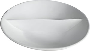 Bugambilia - Classic 3.2 Qt White Round Divided Platter With Elegantly Textured - PR014WW