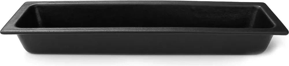 Bugambilia - Classic 3.6 Qt Black Rectangular Half Size Long Deep Food Pan With Elegantly Textured - IH2/4DBB