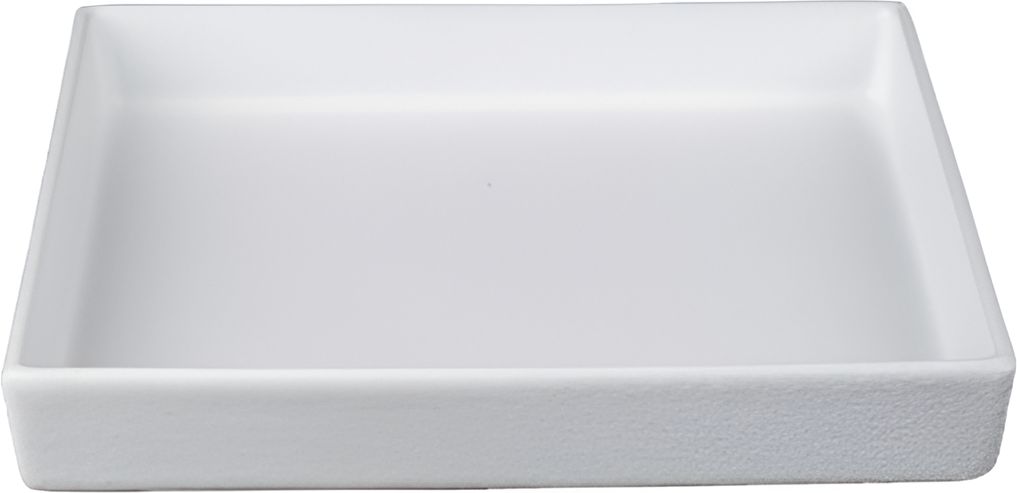 Bugambilia - Classic 40.58 Oz White Square Straight Sided Salad Bowl With Elegantly Textured - COMP08WW