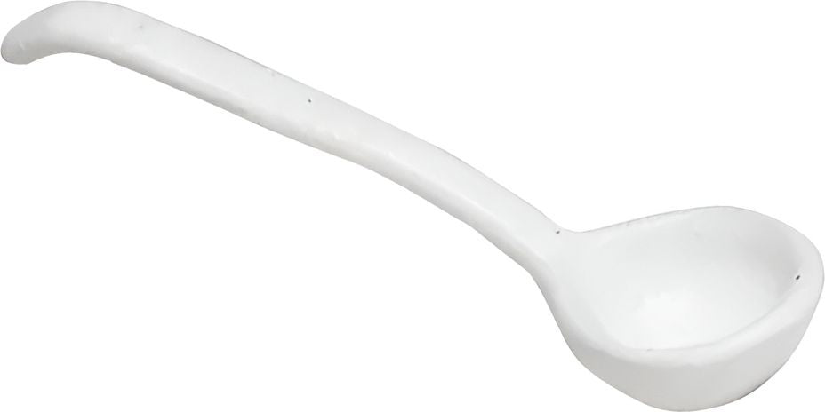 Bugambilia - Classic 5.51" Large White Round Custom Molcajete Sppon With Elegantly Textured - MJ006WW