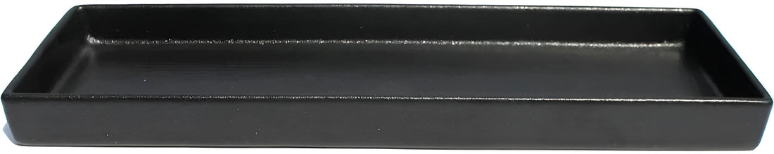 Bugambilia - Classic 67.63 Oz Black Rectangular Straight Sided Salad Bowl With Elegantly Textured - COMP09BB