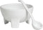 Bugambilia - Classic 6.8 Oz X-Small White Round Molcajete With Elegantly Textured - MJS01WW