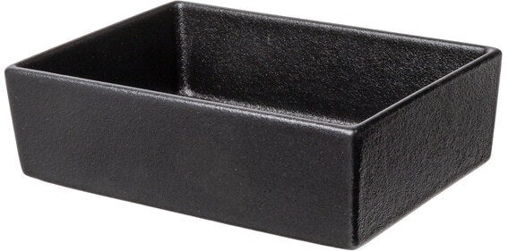 Bugambilia - Classic 77.77 Oz Black Rectangular Straight Sided Salad Bowl With Elegantly Textured - COMP02BB