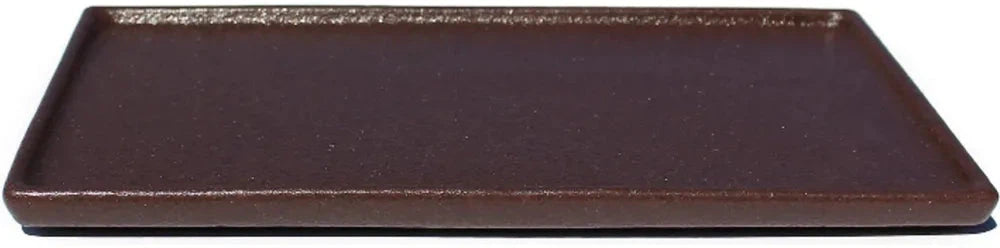 Bugambilia - Classic 7.9" Small Rectangular Mocha Disc with Rim With Elegantly Textured - DU202MC