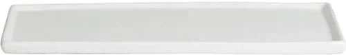Bugambilia - Classic 7.9" Small Rectangular White Disc with Rim With Elegantly Textured - DU202WW
