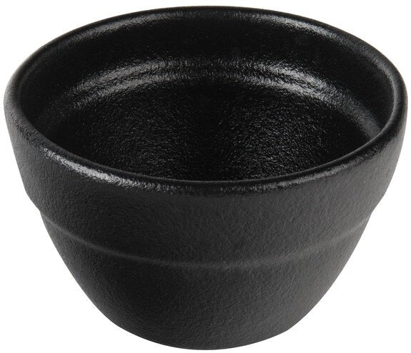 Bugambilia - Classic 80 Oz Medium Round Black Miami Bowl With Elegantly Textured - FRD23BB