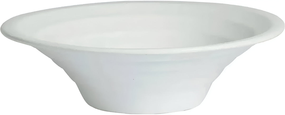 Bugambilia - Classic 86.4 Oz Medium Round White Concentric Deep Bowl With Elegantly Textured - FRD13WW