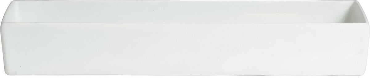 Bugambilia - Mod 102.08 Oz White Rectangular Straight Sided Salad Bar Bowl With Elegantly Textured - COMP26WW