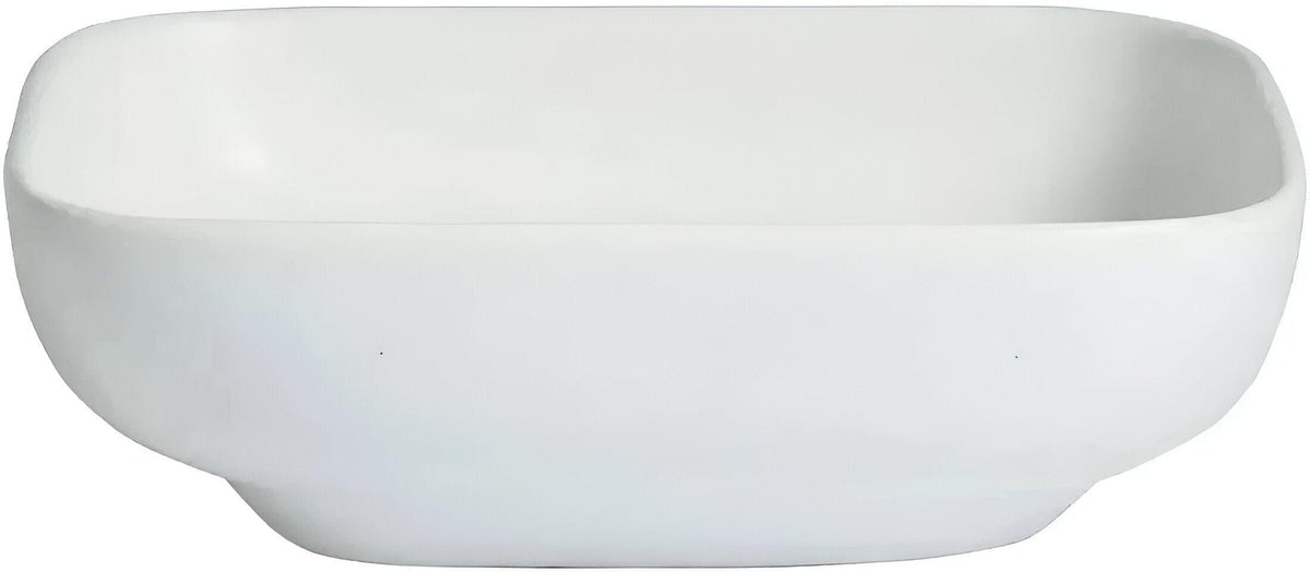 Bugambilia - Mod 118.4 Oz Medium Square White Bowl With Glossy Smooth Finish - FSD03-MOD-WW