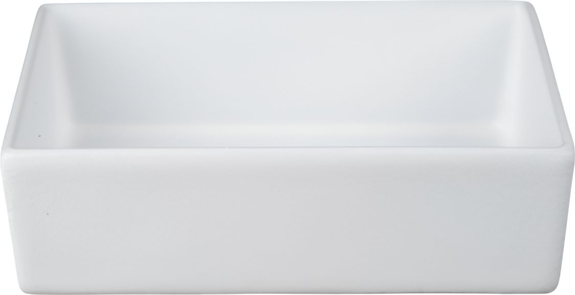 Bugambilia - Mod 125.12 Oz White Square Straight Sided Salad Bowl With Glossy Smooth Finish - COMP03-MOD-WW