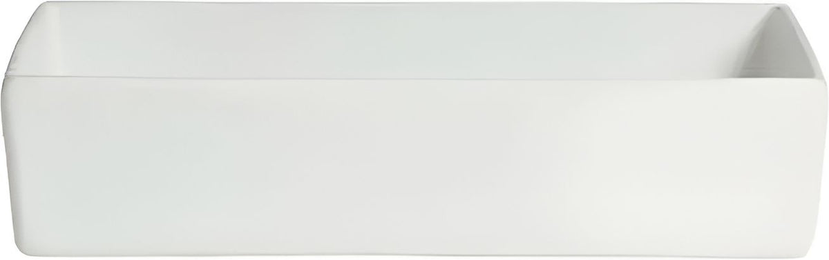 Bugambilia - Mod 131.2 Oz White Rectangular Straight Sided Salad Bar Bowl With Elegantly Textured - COMP23WW