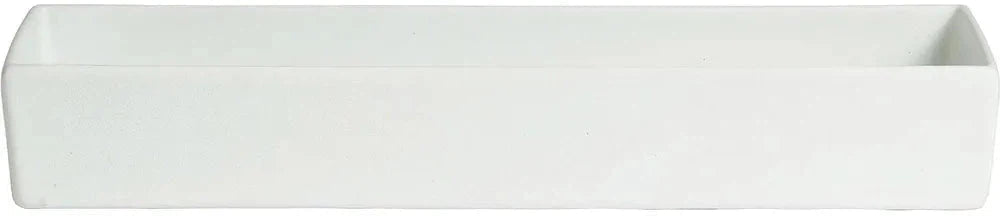 Bugambilia - Mod 139.52 Oz White Rectangular Straight Sided Salad Bar Bowl With Elegantly Textured - COMP48WW