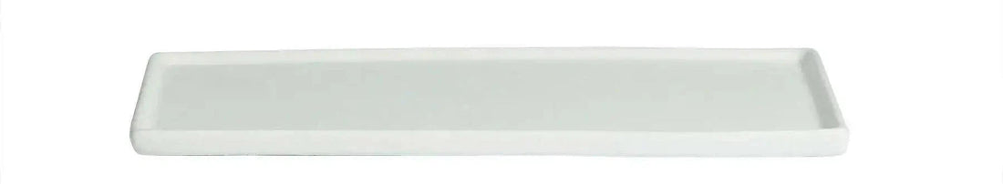 Bugambilia - Mod 13.8" Large Rectangular White Disc with Rim With Glossy Smooth Finish - DU204-MOD-WW