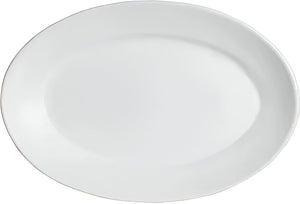 Bugambilia - Mod 147.2 Oz Medium White Oval Platter With Glossy Smooth Finish - PO003-MOD-WW
