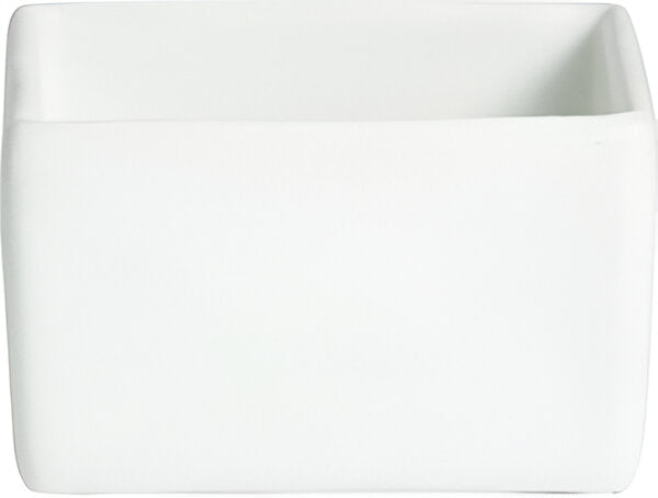 Bugambilia - Mod 156.8 Oz White Square Straight Sided Salad Bar Bowl With Elegantly Textured - COMP22WW