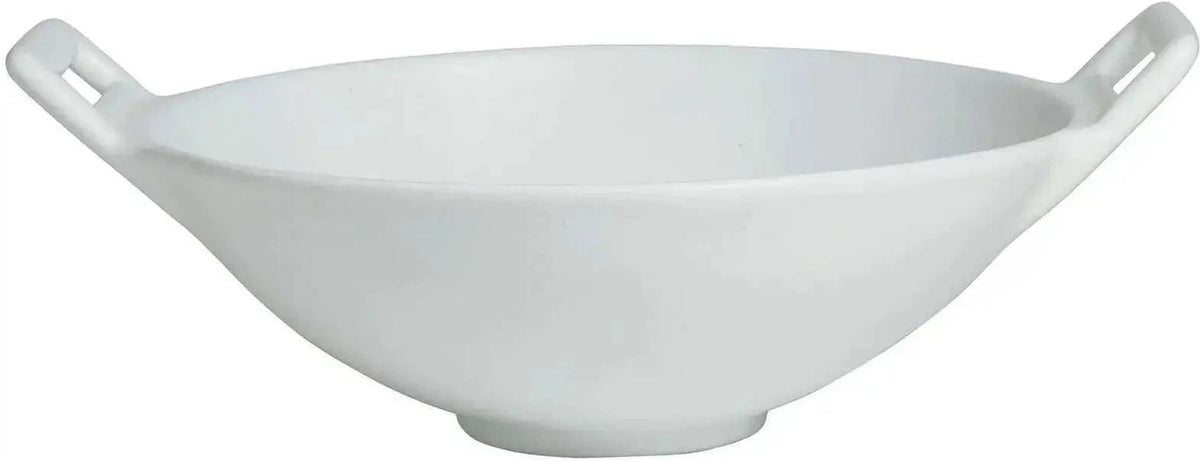 Bugambilia - Mod 15.3 Qt Large Round White Deep Wok With Glossy Smooth Finish - FRW14-MOD-WW