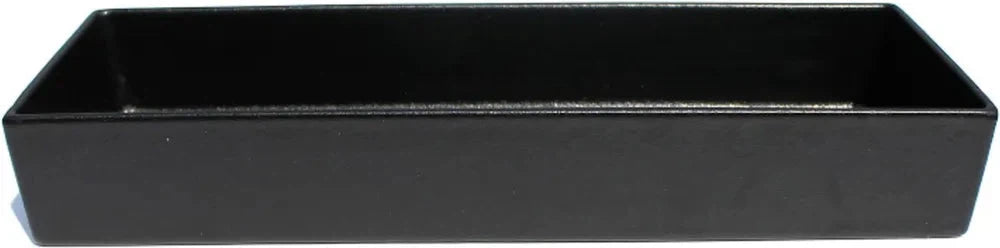 Bugambilia - Mod 169.08 Oz Black Rectangular Straight Sided Salad Bowl With Glossy Smooth Finish - COMP04-MOD-BB