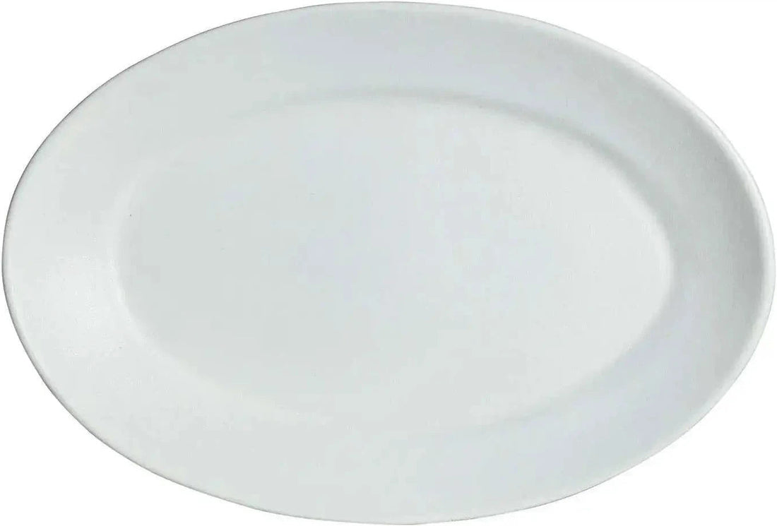 Bugambilia - Mod 169.6 Oz Large White Oval Platter With Glossy Smooth Finish - PO004-MOD-WW