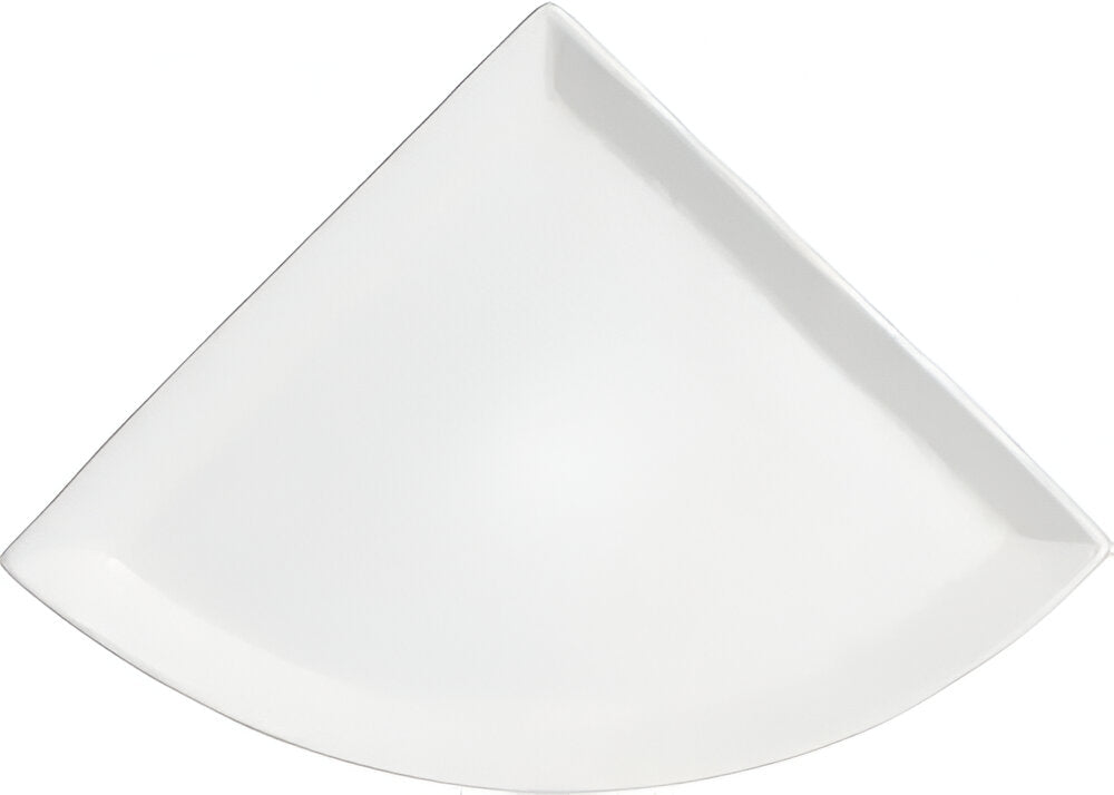 Bugambilia - Mod 17.30" Large White Quarter Moon Platter With Glossy Smooth Finish - PM404-MOD-WW