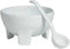 Bugambilia - Mod 18.6 Oz Small White Round Molcajete With Glossy Smooth Finish - MJS02-MOD-WW
