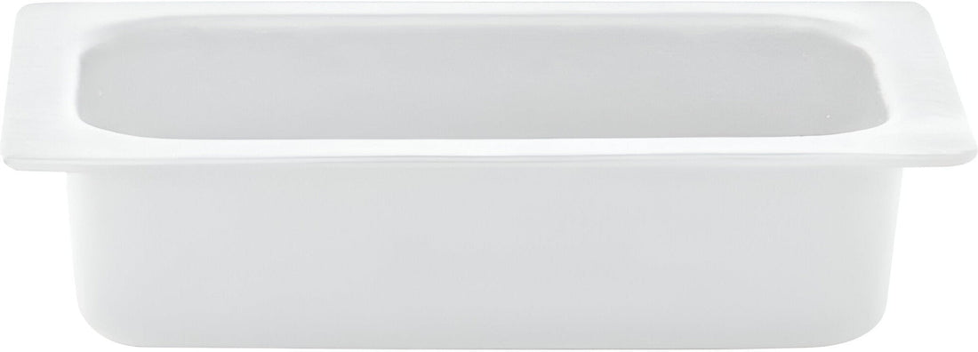 Bugambilia - Mod 1.6 Qt White Rectangular Quarter Size Food Pan With Glossy Smooth Finish - IH1/4-MOD-WW