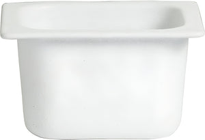 Bugambilia - Mod 1.6 Qt White Rectangular Sixth Size Deep Food Pan With Glossy Smooth Finish - IH1/6D-MOD-WW