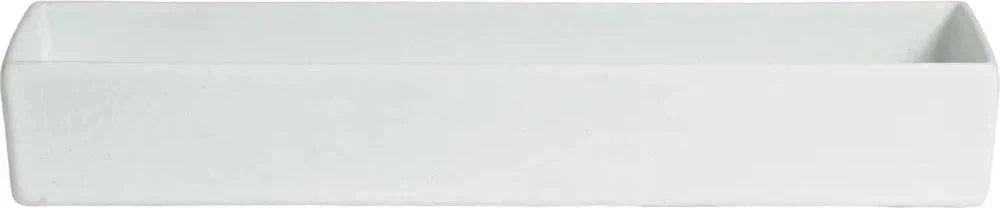 Bugambilia - Mod 202.89 Oz White Rectangular Straight Sided Salad Bar Bowl With Elegantly Textured - COMP17WW