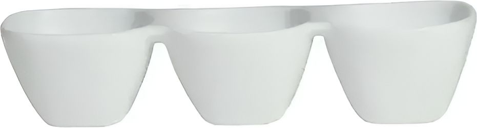 Bugambilia - Mod 20.2 Oz 3 Division White Condiment Bowl With Glossy Smooth Finish - BS302-MOD-WW