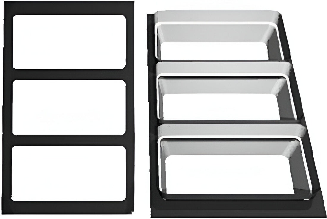 Bugambilia - Mod 20.82" x 12.75" Black Resin Coated Single Tile with 3 Rectangular Openings Fits For BUD24 & TPUD44 - T0A22-MOD
