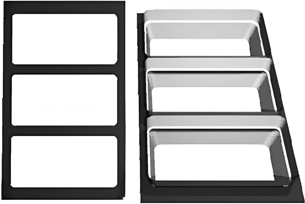Bugambilia - Mod 20.82" x 12.75" Black Resin Coated Single Tile with 3 Rectangular Openings Fits For BUD24 & TPUD44 - T0A22-MOD