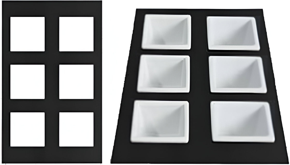Bugambilia - Mod 20.82" x 12.75" Black Resin Coated Single Tile with Six Square Openings Fits For IS012 & IS022 - T0A19-MOD