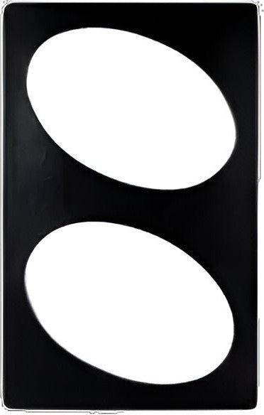 Bugambilia - Mod 20.82" x 12.75" Black Resin Coated Single Tile with Two Oval Openings Fits For CO004 - T0A6-MOD