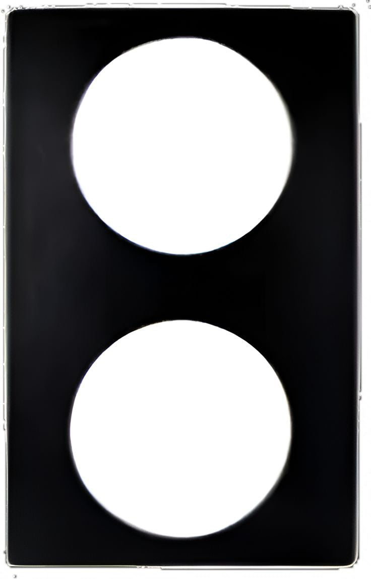 Bugambilia - Mod 20.82" x 12.75" Black Resin Coated Single Tile with Two Round Openings Fits For TFRD24 - T0A7-MOD