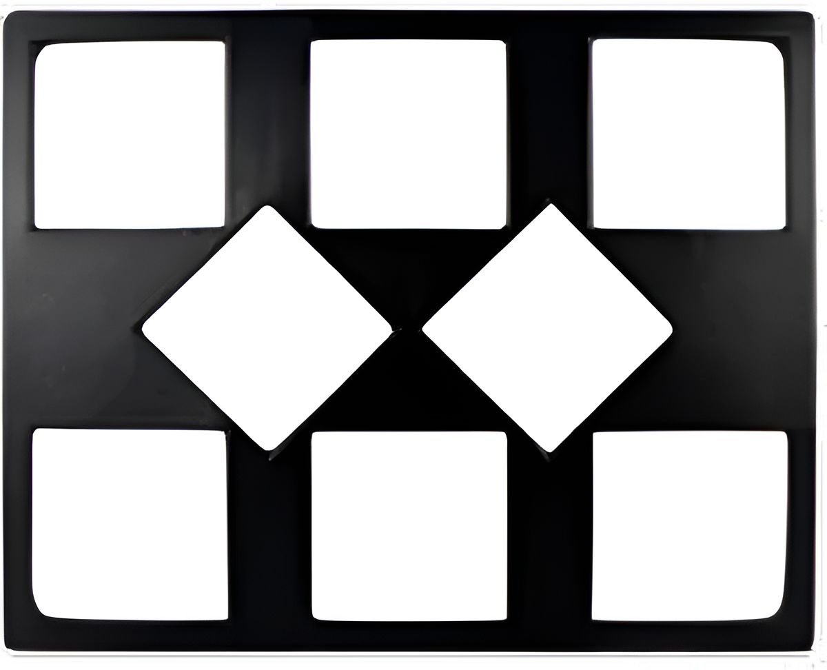 Bugambilia - Mod 20.82" x 25.5" Black Resin Coated Double Tile with Eight Square openings Fits For IS013 & IS014 - T0A9-MOD