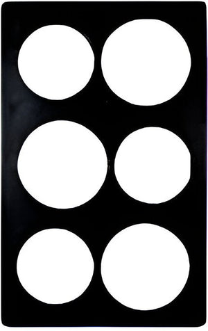 Bugambilia - Mod 21.69" x 13.25" Black Resin Coated Single Tile with Six Round openings fits for IR012 & IR013 & IR014 - T0B4-MOD