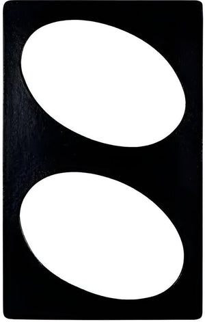 Bugambilia - Mod 21.69" x 13.25" Black Resin Coated Single Tile with Two Oval Openings Fits for CO004 - T0B6-MOD