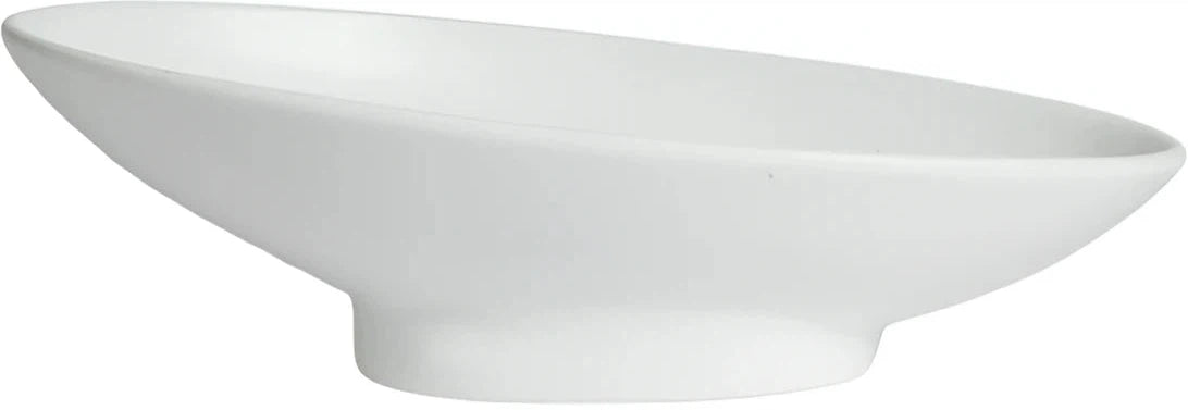 Bugambilia - Mod 23.67 Oz White Medium Oval Sphere Bowl With Glossy Smooth Finish - BO203-MOD-WW
