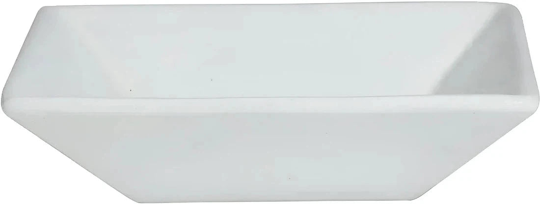 Bugambilia - Mod 25.3 Oz Small White Deep Square Bowl With Glossy Smooth Finish - BSD12-MOD-WW