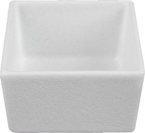 Bugambilia - Mod 25.36 Oz White Square Straight Sided Salad Bowl With Glossy Smooth Finish - COMP01-MOD-WW
