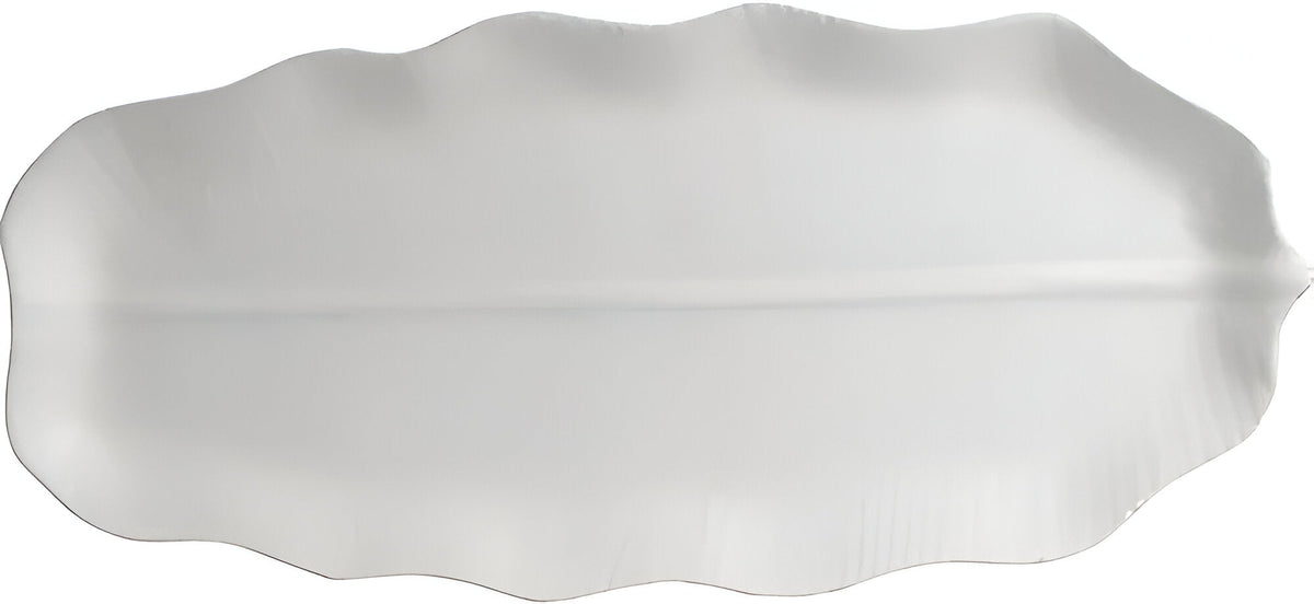 Bugambilia - Mod 29.4" Medium White Palm Platter With Glossy Smooth Finish - PHP04-MOD-WW