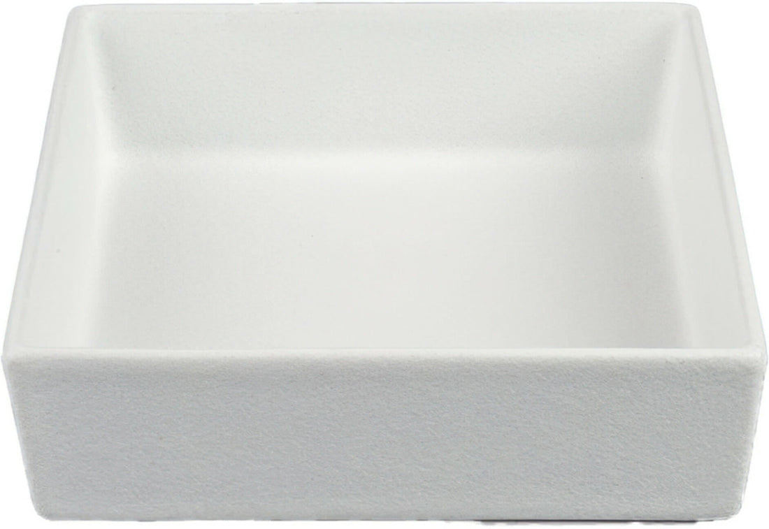 Bugambilia - Mod 30.05 Oz White Square Inclined Straight Sided Salad Bar Bowl With Glossy Smooth Finish - COMP30-MOD-WW